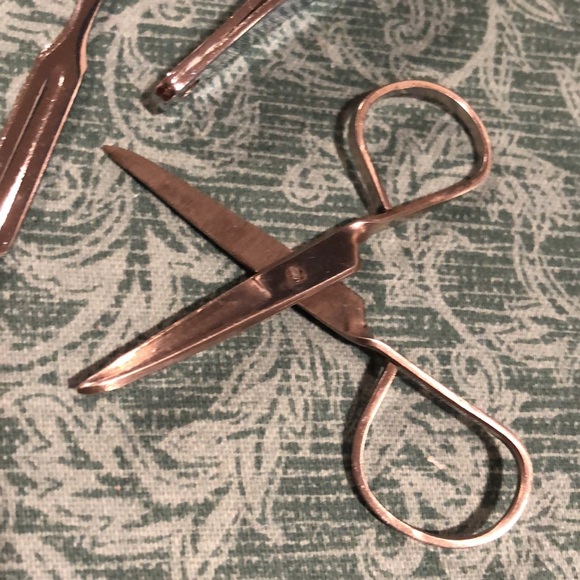 Vintage Pink Leather 4 piece Manicure Set travel purse size - Picture 9 of 12